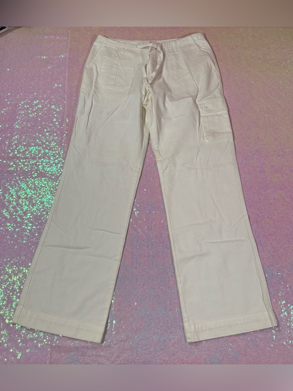 Newport News Jeanology White Wide Leg Summer Pants (8) ★彡